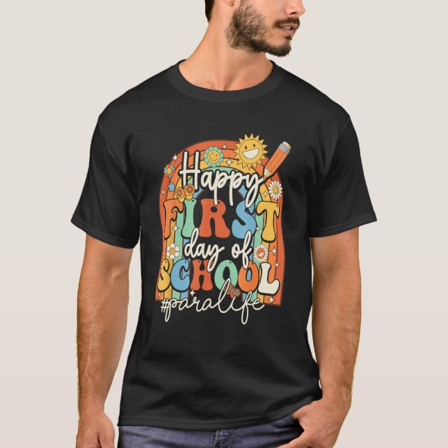 Camiseta First Day Of School Para Life Teacher Groovy Back  (Anverso)