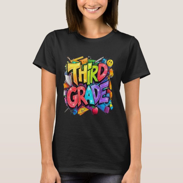 Camiseta First Day Of Third Grade Floral Bundle For Teacher (Anverso)