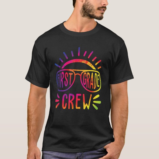 Camiseta First Grade Crew Tie Dye 1st Grade Back To School  (Anverso)