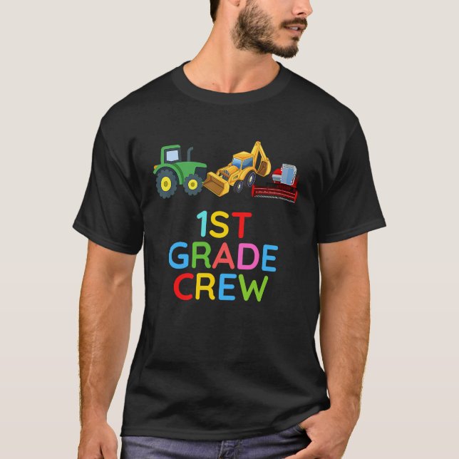 Camiseta First Grade Crew Tractors 1st Grade Farm Fan First (Anverso)