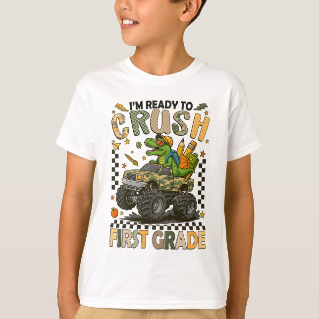 Camiseta First Grade Crusher: Monster Truck Confidence (Anverso)