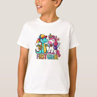 Camiseta First Grade Dragon and Unicorn