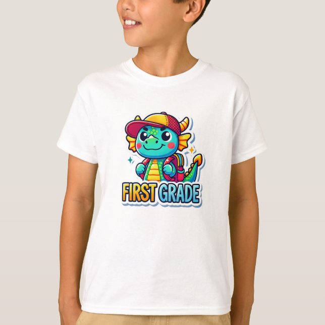 Camiseta First Grade Dragon T- Shirt Kids (Anverso)