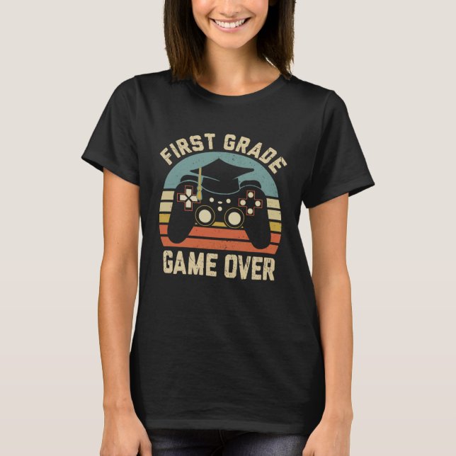 Camiseta First Grade Game Over Happy Last Day Of School Boy (Anverso)