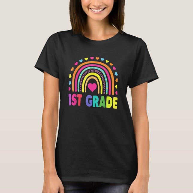 Camiseta First Grade Rainbow Girls Boys Teacher Team 1st Gr (Anverso)