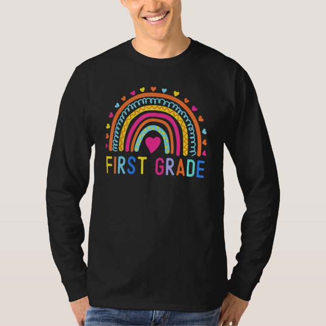 Camiseta First Grade Rainbow Girls Boys Teacher Team 1st Gr (Anverso)
