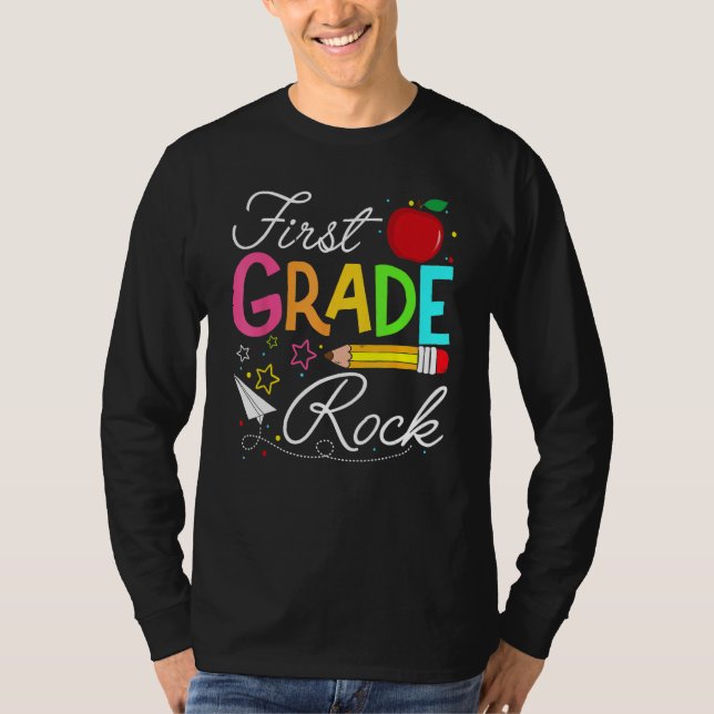 Camiseta First Grade Rocks  Team 1st Grade Teacher (Anverso)