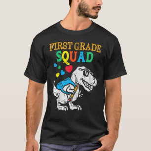 Camiseta First Grade Squad Rex Back To School For Boys Girl