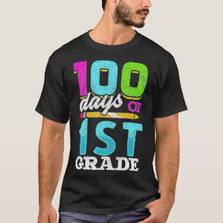 Camiseta First Grade Student 100th Day Gift 100 Days Of Sch