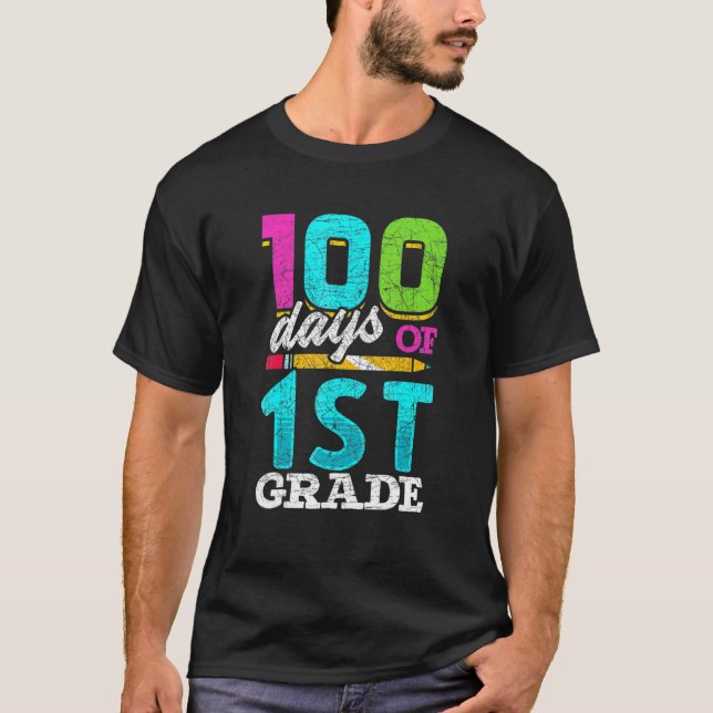 Camiseta First Grade Student 100th Day Gift 100 Days Of Sch (Anverso)