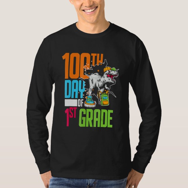 Camiseta First Grade Student Kids 100th Day Gift 100 Days O (Anverso)