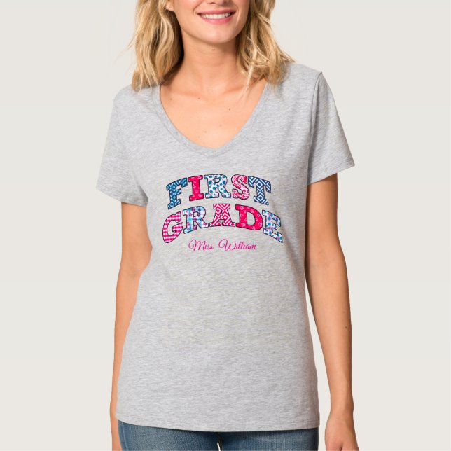 Camiseta First Grade Teacher Custom School Class (Anverso)