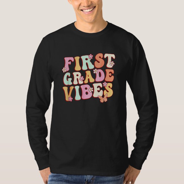 Camiseta First Grade Vibes Hello Team 1st Grade Teacher Kid (Anverso)