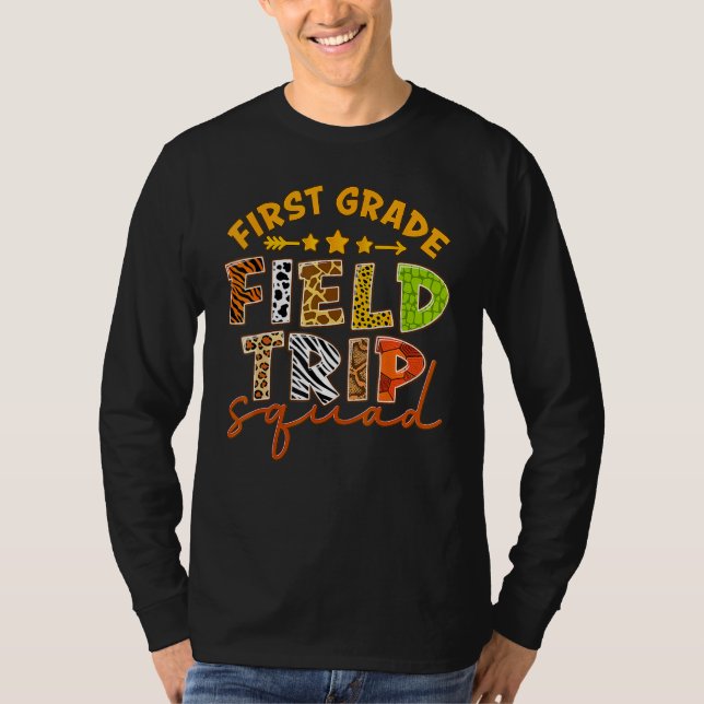 Camiseta First Grade Zoo Field Trip Squad Matching Students (Anverso)
