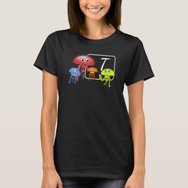 Camiseta First Grader Jellyfish Letter As Monogram (Anverso)