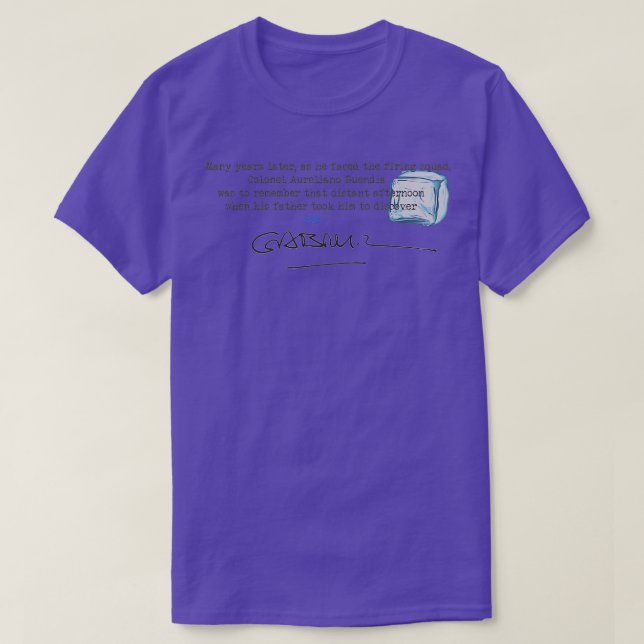 Camiseta First line of One Hundred Years of Solitude (Diseño del anverso)