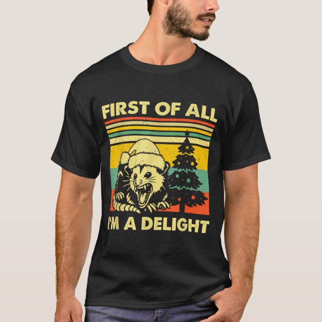 Camiseta First Of All I'm A Delight Christmas Sarcastic Ang (Anverso)