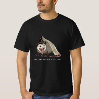 Camiseta First Of All I'm A Delight Sarcastic Angry Opossum