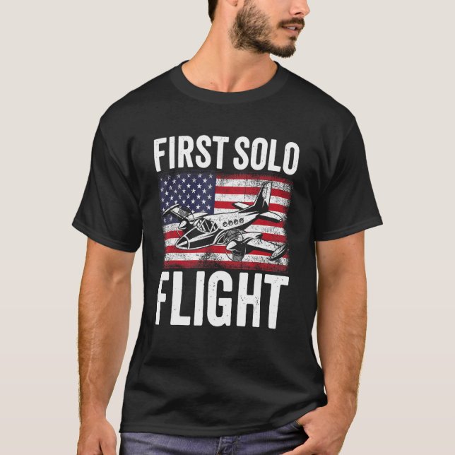 Camiseta First Solo Flight Plane Aircraft Pilot Flight (Anverso)