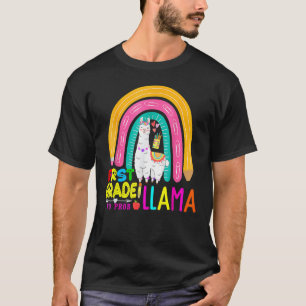 Camiseta First Team 1st Grade Teacher Rainbow No Prob Llama