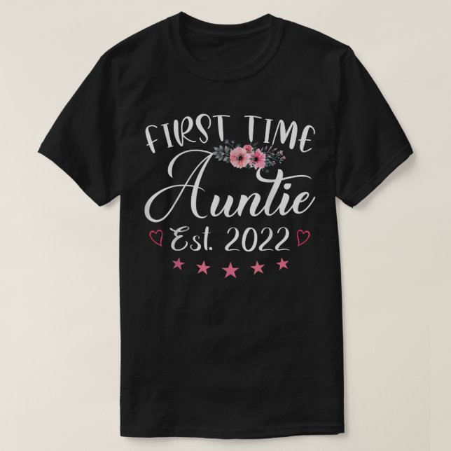 Camiseta First Time Auntie est  (Diseño del anverso)