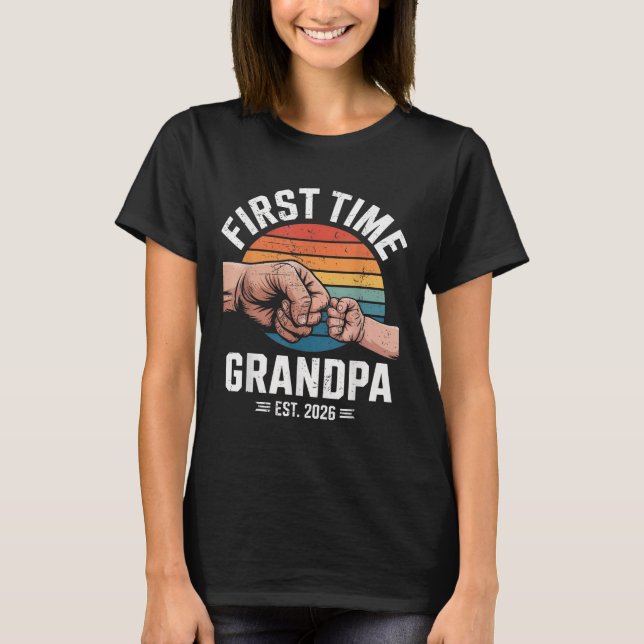 Camiseta First Time Grandpa Est 2026 Baby Announcement Grea (Anverso)