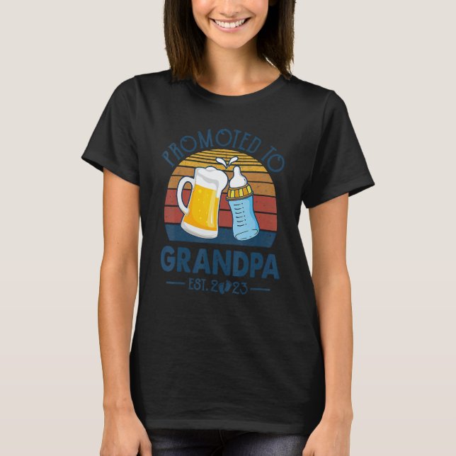 Camiseta First Time Grandpa Promoted To Grandpa 2023 Father (Anverso)