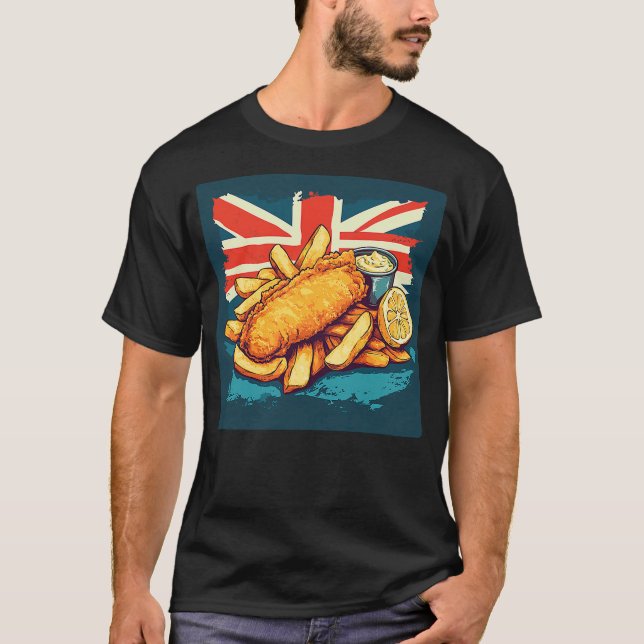 Camiseta Fish and Chips Lover Classic British Food (Anverso)
