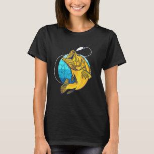 Camiseta Fish Bass Fisher Fresca Equipo de Pesca Fly Fi