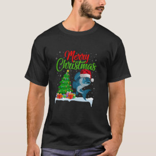 Camiseta Fish Christmas Tree Lights Funny Xmas Fish Lover T