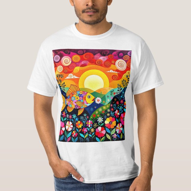 Camiseta Fish eats flower 1 (Anverso)