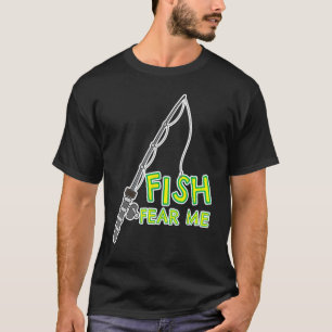 Camiseta Fish Fear Me Miedo Hombres Famoso Padre Pescador F