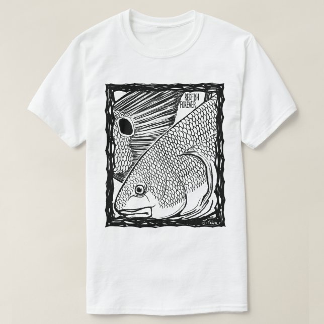 Camiseta Fish Forever EYES : REDFISH (Diseño del anverso)