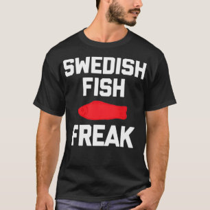 Camiseta Fish Freak sueco gracioso diciendo que la comida s