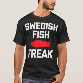 Camiseta Fish Freak sueco gracioso diciendo que la comida s