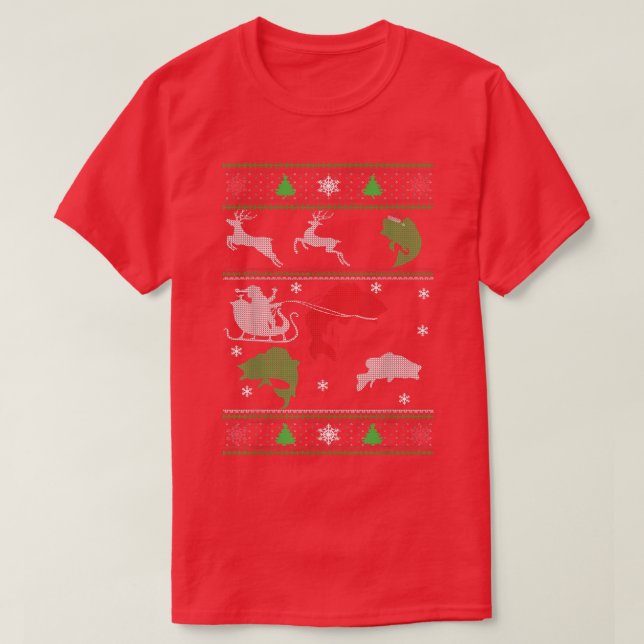 Camiseta Fish Funny Navidades Nieve Pina Pescando Papá Mo (Diseño del anverso)