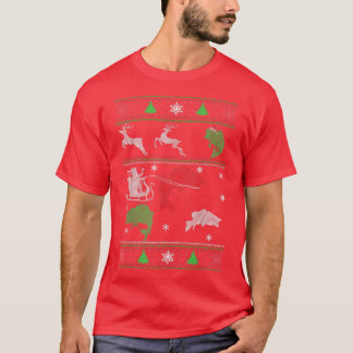 Camiseta Fish Funny Navidades Nieve Pina Pescando Papá Mo