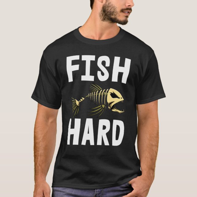 Camiseta Fish Hard Tee Skeleton Fish Bone Tees Sharp Diente (Anverso)