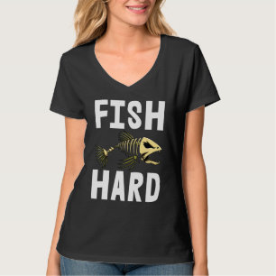 Camiseta Fish Hard Tee Skeleton Fish Bone Tees Sharp Diente