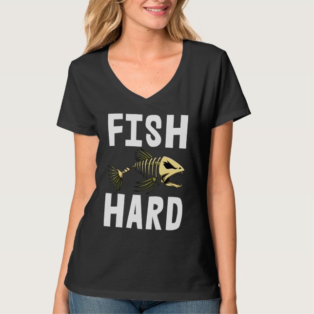 Camiseta Fish Hard Tee Skeleton Fish Bone Tees Sharp Diente (Anverso)