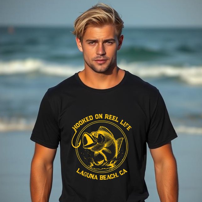 Camiseta Fish-Hooked en Reel Life (Bass Fishing Hooked on Reel Life Fisherman Trend Gifts for him Fathers Day Summer Fish Lake fishing)
