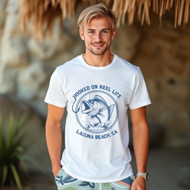 Camiseta Fish-Hooked en Reel Life (Bass Fish Hooked on Reel Life T shirt Summer T shirt for men, Fisherman Core, Fishing, Angler)