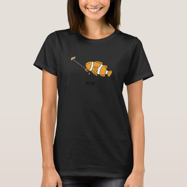 Camiseta Fish Selfie Phone Naranja Smil (Anverso)
