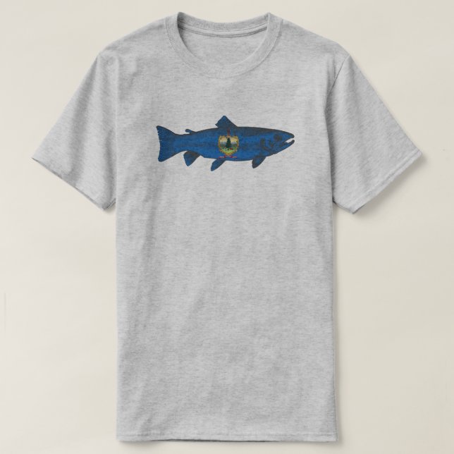 Camiseta Fish Vermont Flag Trout (Diseño del anverso)