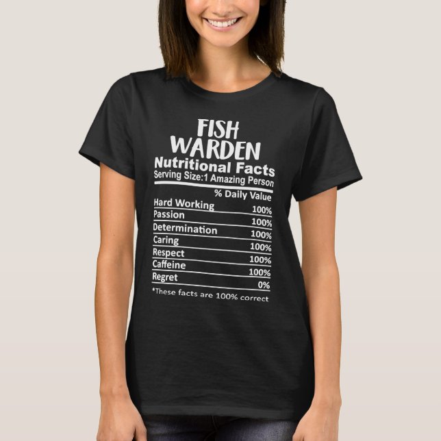 Camiseta Fish Warden Nutrition Facts (Anverso)