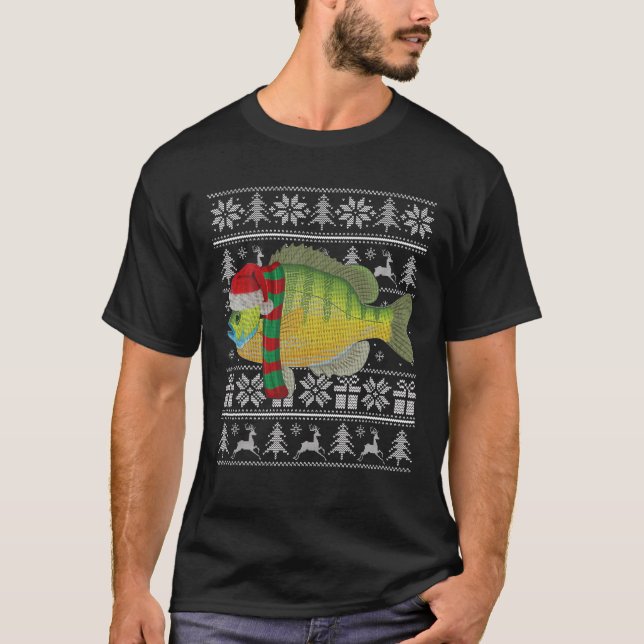 Camiseta Fish Xmas Santa Hat Bluegill Navidades feos sudan (Anverso)