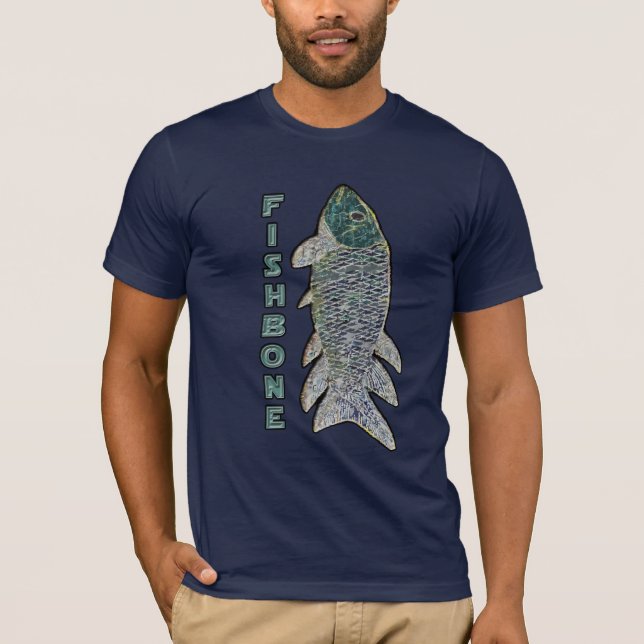 Camiseta FishBone con texto vertical (Anverso)