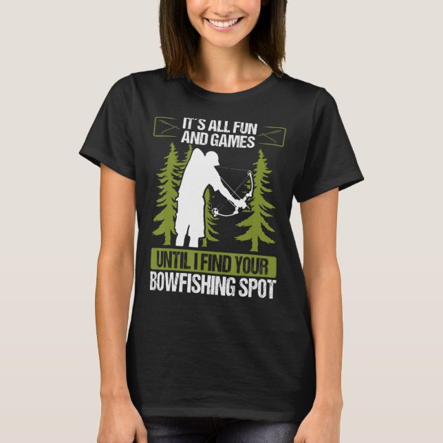 Camiseta Fisherman Airboat Bowfishing Spots Funny Bowfisher (Anverso)