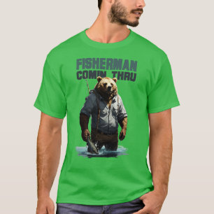 Camiseta Fisherman Comin Thru Kodiak Bear