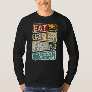 Camiseta Fisherman Gracioso Pescador Comer Pescado Dormido 
